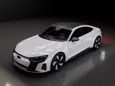 White Modern Coupe With Sleek Aerodynamic Body And Black Alloy Wheels 3d model