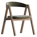 Stylish Comfortable Leisure Chair With Light Wood Frame And Beige Cushion For Home Living Space