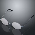 Stylish Round Lens Glasses with Metal Frame Black Temples and Reflective Surface