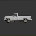 Classic White Vintage Pickup Truck With Single Cab Bed And Chrome Grille