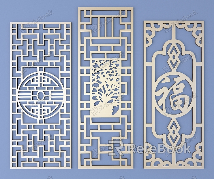 Chinese-style openwork window window pane lattice openwork carved flower model