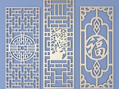 Chinese-style openwork window pane lattice openwork carved flower model