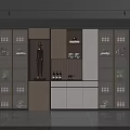 Modern Wine Cabinet Interior Design With Glass Doors Display Shelves Wine Glasses And Lighting