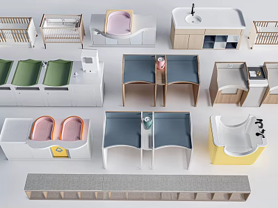 Colorful Modern Children's Bed Designs With Storage And Safety Features 3d model