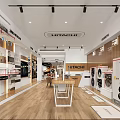Hitachi Appliance Store Modern Interior With Washer Refrigerator Display And Wooden Elements