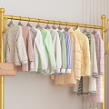 Single Rod Clothes Hanger Clothes Storage Rack 3d model