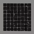 Modern Black Wooden Square Block Textured Wall Decor for Interior Design 3d model