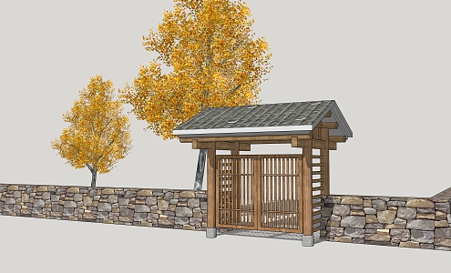 Chinese Gate Homestay Gate 3d model