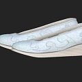 antique shoes cloth shoes 3d model