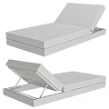 Modern White Lounge Chair With Adjustable Backrest Soft Cushion And Metal Frame Design