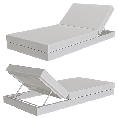 Modern White Lounge Chair With Adjustable Backrest Soft Cushion And Metal Frame Design 3d model