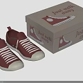 Red Canvas Shoes With Just Walk Away Printed Shoe Box Design Style