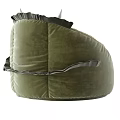 Comfortable Green Velvet Bean Bag Chair With Round Shape And Ear Decor
