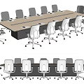 Modern Conference Table and Chair Conference Table and Chair Combination 3d model