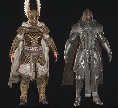 Fantasy Game Movie Characters In Armored Suits With Distinct Designs And Helmets 3d model Fantasy Game Movie Characters In Armored Suits With Distinct Designs And Helmets 3d model