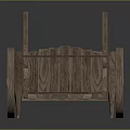 Vintage Wooden Cart Design With Rustic Frame Spoked Wheels And Support Poles