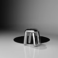 Modern Single Chair With Geometric Metal Frame And Creative Abstract Stylish Shapes For Home Decor