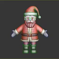 3D Santa Claus Character in Red Outfit With Santa Hat White Beard Glasses and Boots