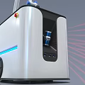 Modern Industrial Equipment With Robotic Arm And Laser Projection Technology