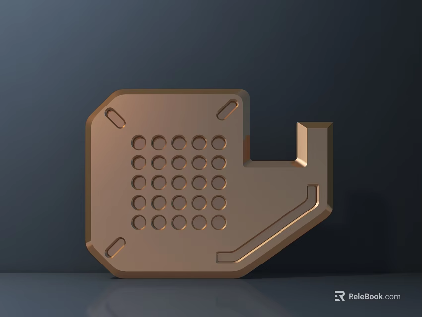 Modern Metal Wall Decor With Geometric Pattern And Circular Holes Design 3d model 
