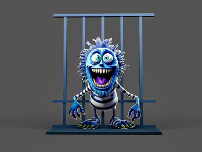 Character Silhouette Character Photo Board Monster Cartoon Character Criminal Monster Game Character Monster Photo Board Prison Monster 3d model