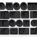 Black Kitchen Sinks Various Shapes And Different Functional Designs For Modern Kitchens 3d model