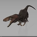 Realistic Fierce Carnivorous Dinosaur 3D Model Open Mouth Sharp Teeth Dynamic Pose