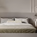 Modern Bedroom Interior With Large Bed Upholstered Headboard Pendant Lights And Nightstands