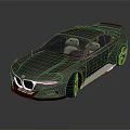Black Stylish Sports Car With Sleek Aerodynamic Body And Gold Wheels