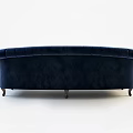 Navy Blue Velvet Two Seater Sofa With Elegant Tufted Back Design 3d model