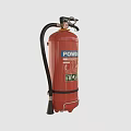 Red Powder Fire Extinguisher with Black Hose and Emergency Safety Features