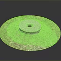 Industrial Equipment Circular Stone Base Structure With Surrounding Grass Area