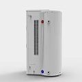 Industrial Equipment White Cylindrical With Ventilation Grilles Red Blue Ports