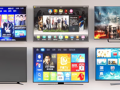 Smart LED TV Displays Streaming Services Movies And Live Sports 3d model