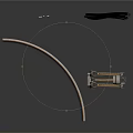 Sturdy Industrial Mechanical Arm Support With Black Cables And Curved Metal Parts