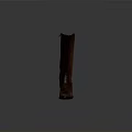 Brown Tall Leather Boots With Red Interior And Classic Buckle Detail