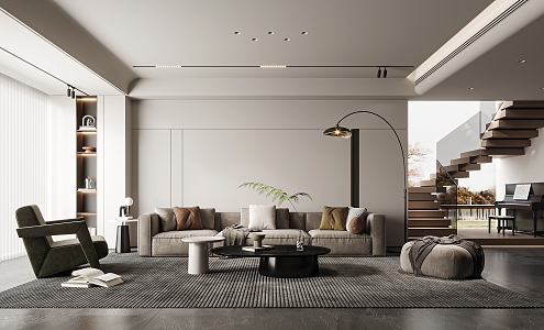 Modern Living Room Minimalist Living Room 3d model