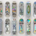 Colorful Skateboards With Unique Graphics Various Artistic Prints And Sports Designs