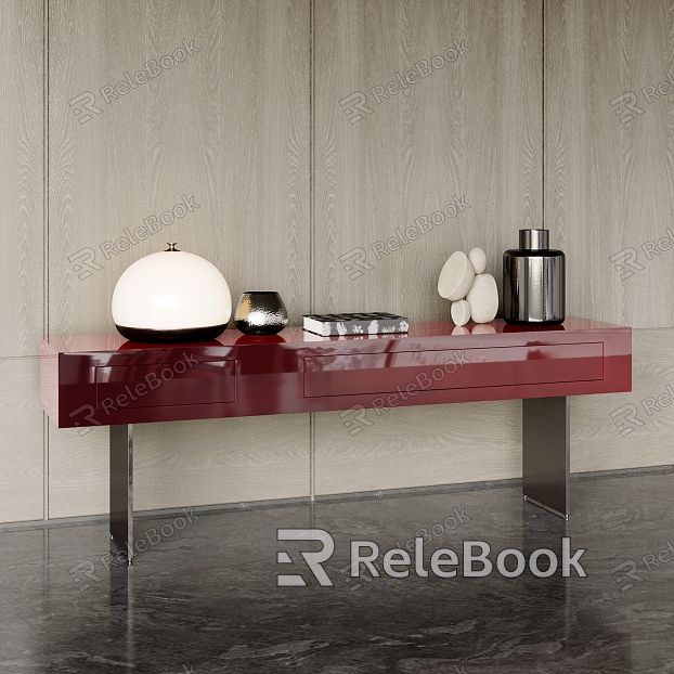 Modern Minotti Entrance Cabinet Side Cabinet End View Table Metal Decorative Cabinet model