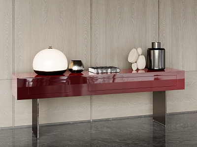 Modern Minotti Entrance Cabinet Side Cabinet End View Table Metal Decorative Cabinet model