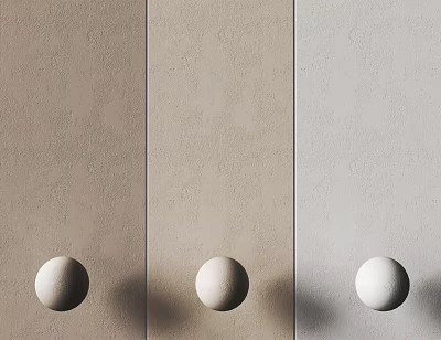 Modern Wall Paneling With Three Color Options And Circular Decorative Balls For Minimalist Interior Design 3d model