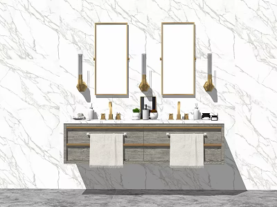 modern sink bathroom 3d model