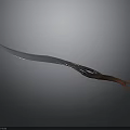 Unique Decorative Sword Weapon With Blue Blade And Red Hilt Design