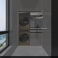 Modern Living and Dining Room Interior With Sofa Coffee Table Pendant Light And Bookshelves