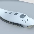 Sleek Contemporary Building With Streamlined White Roof Large Glass Windows And Pillar Supports