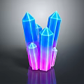 Illuminated Color Gradient Crystal Shape Decorative Ornament Set For Home Decor