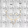 Minimalist Modern Chandelier With White Mushroom Shades And Golden Illuminated Lines