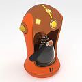 Orange Kitchen Coffee Machine with Yellow Accents and Black Handle Modern Design