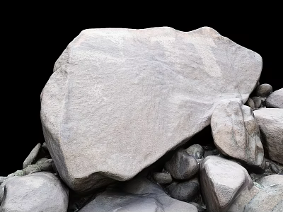 Natural Stone Pieces And Wooden Logs As Rustic Decor Elements For Outdoor Spaces 3d model