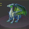 Yellow Dragon Game Movie Character Figurine With Detailed Wings On Transparent Base